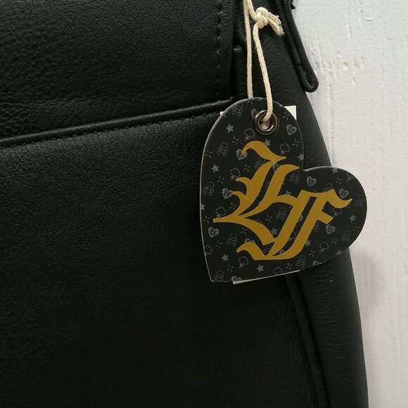 NWT Loungefly Embroidered Retro Black & Metallic Gold Owl Crossbody Shoulder Bag - Picture 4 of 11